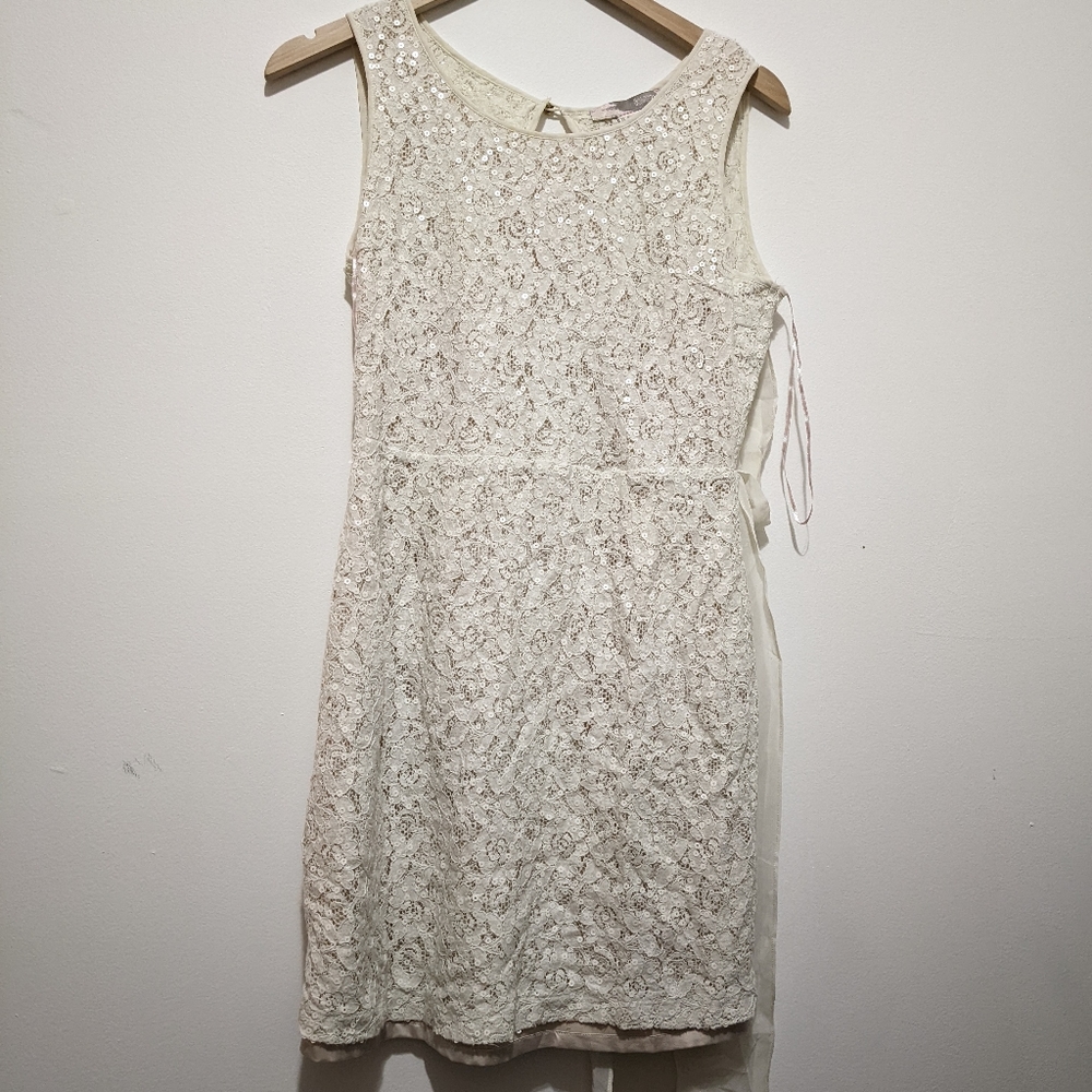 Forever 21 Lace Cream White Dress M